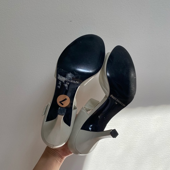 Vintage Enzo Angiolini Grey Strappy High Heel 7 - Picture 4 of 4